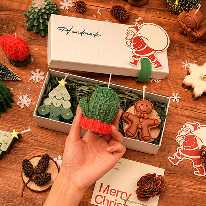 ขายส่ง ต้นคริสต์มาสกวางออกแบบเทียนหอมถั่วเหลืองชุด DIY Craft Xmas ของขวัญสําหรับเพื่อนครอบครัวตกแต่งบ้าน