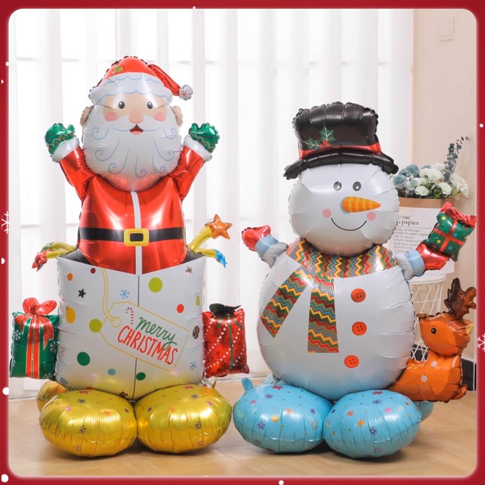 ลูกโป่งฟอยล์คริสต์มาสขนาดใหญ่ 3D ลายซานตาคลอส สโนว์แมน ต้นคริสต์มาส แบบเป่าลม ตั้งพื้นได้ เหมาะตกแต่งบ้าน งานปาร์ตี้ คริสต์มาส ปีใหม่ งานเฉลิมฉลอง ลูกโป่งคริสต์มาส