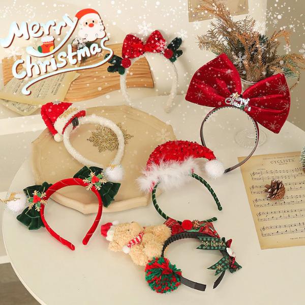 ที่คาดผมคริสต์มาส LED เขากวางเรืองแสง  หมวกซานต้า ผ้าคาดหัวแฟนซี น่ารักถ่ายรูปได้ เหมาะทั้งเด็กและผู้ใหญ่