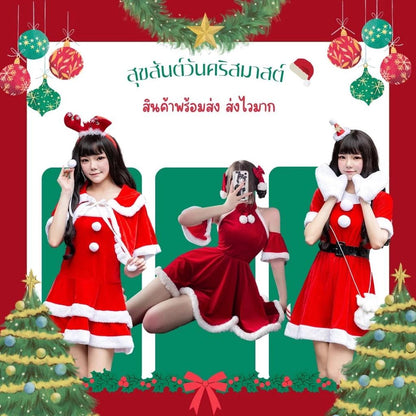 ซานตี้ 4 แบบ: เดรสกวาง, ชุดกำมะหยี่แดง แฟนซีสำหรับปาร์ตี้