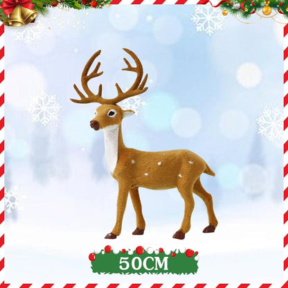 ตุ๊กตากวางเรนเดียร์ ของตกแต่งคริสต์มาส ซานต้า ปาร์ตี้ปีใหม่ โมเดลกวางเอลก์จําลอง ตกแต่งบ้าน ตกแต่งสวน ของขวัญปีใหม่ งานฝีมือ 15/20/25/30/35/40 ซม.